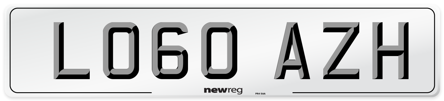 LO60 AZH Number Plate from New Reg